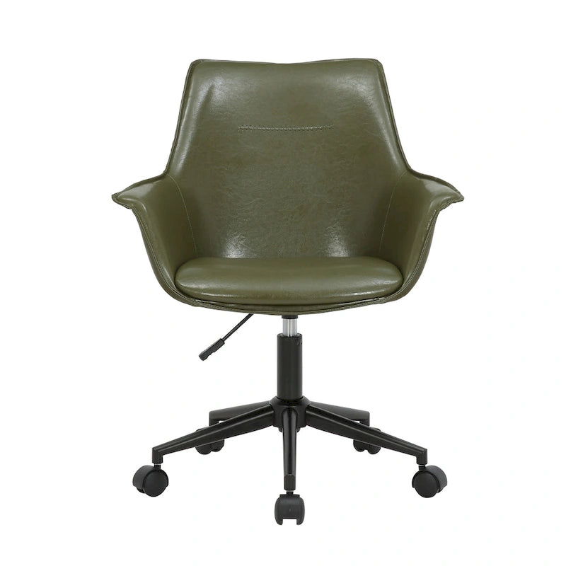 Chaise de bureau Porthos Home Jamar en cuir PU avec base roulante en métal