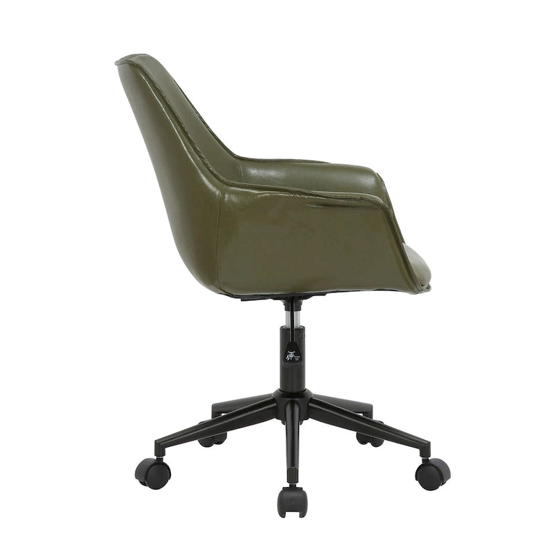 Chaise de bureau Porthos Home Jamar en cuir PU avec base roulante en métal