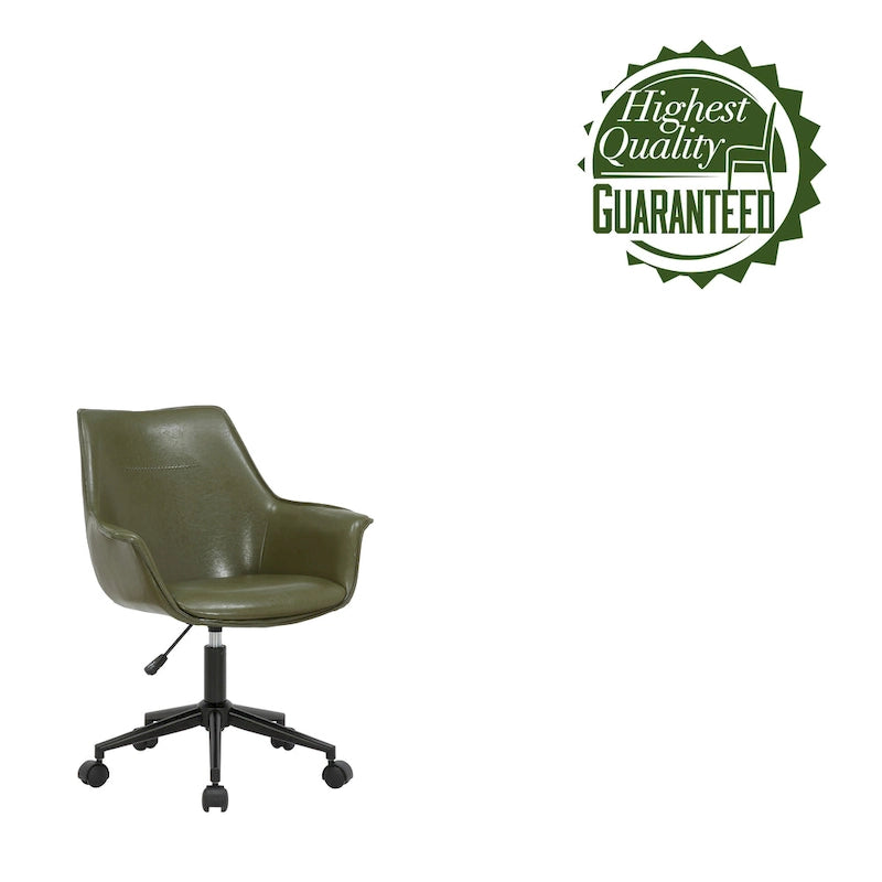 Chaise de bureau Porthos Home Jamar en cuir PU avec base roulante en métal