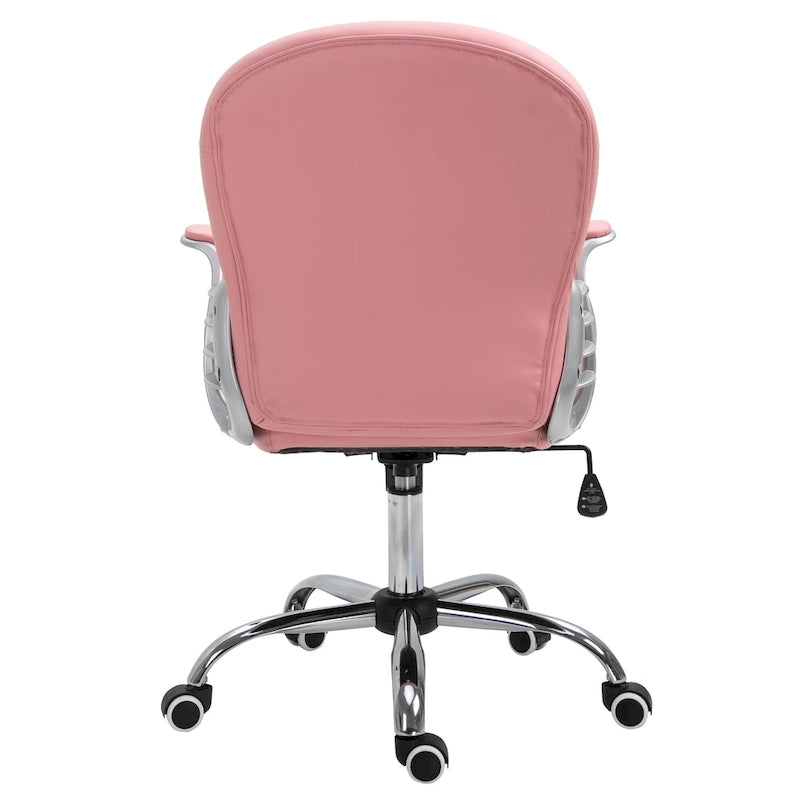 Vinsetto Chaise de Bureau en Faux Cuir, Dossier Matelassé, Roulettes Pivotantes, Chaise de Travail avec Accoudoirs Réglables en Hauteur
