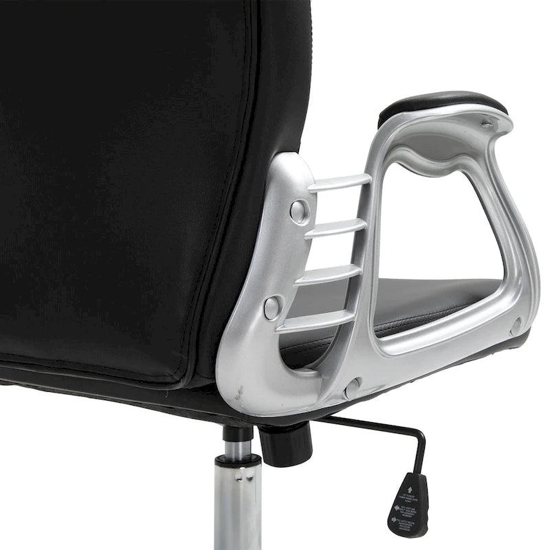 Vinsetto Chaise de Bureau en Faux Cuir, Dossier Matelassé, Roulettes Pivotantes, Chaise de Travail avec Accoudoirs Réglables en Hauteur