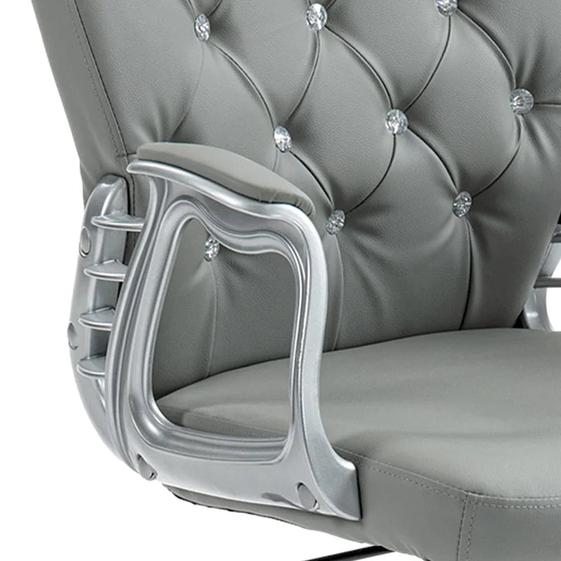 Vinsetto Chaise de Bureau en Faux Cuir, Dossier Matelassé, Roulettes Pivotantes, Chaise de Travail avec Accoudoirs Réglables en Hauteur