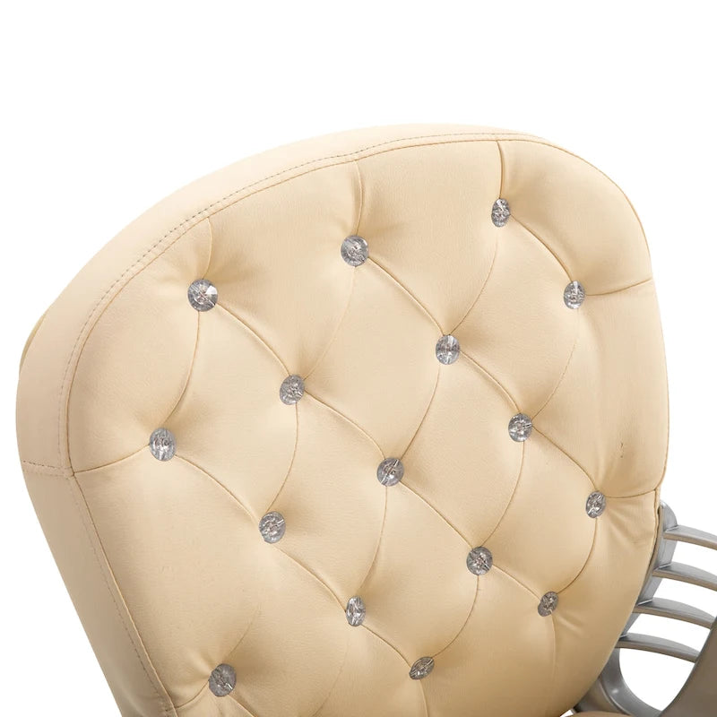 Vinsetto Chaise de Bureau en Faux Cuir, Dossier Matelassé, Roulettes Pivotantes, Chaise de Travail avec Accoudoirs Réglables en Hauteur