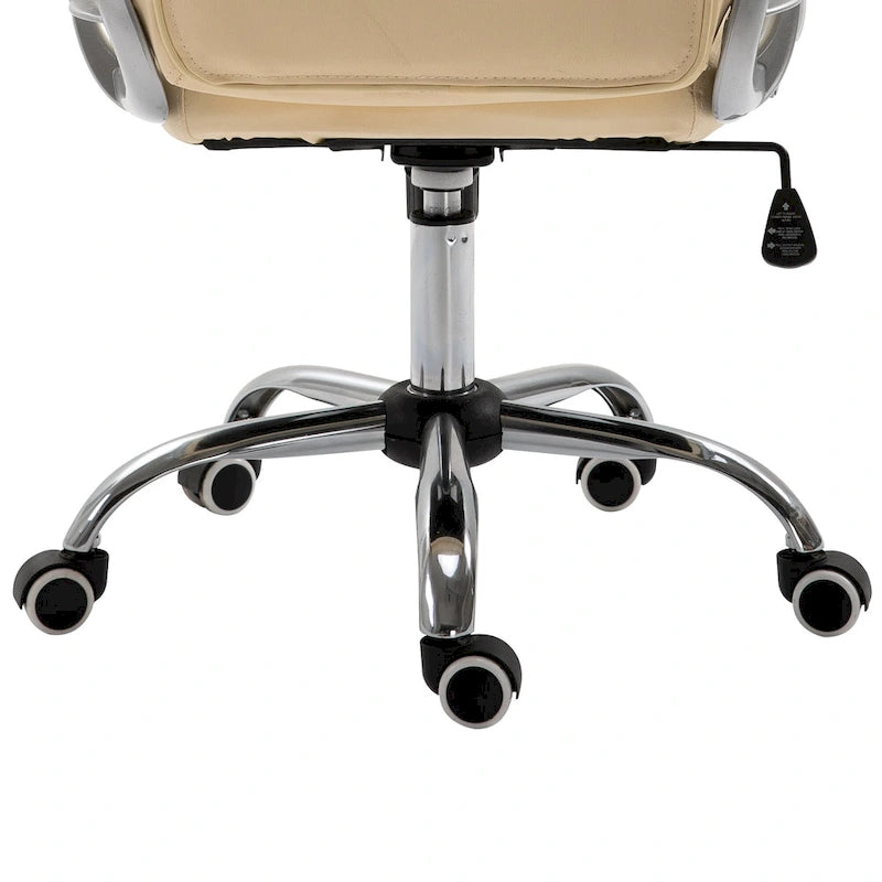 Vinsetto Chaise de Bureau en Faux Cuir, Dossier Matelassé, Roulettes Pivotantes, Chaise de Travail avec Accoudoirs Réglables en Hauteur