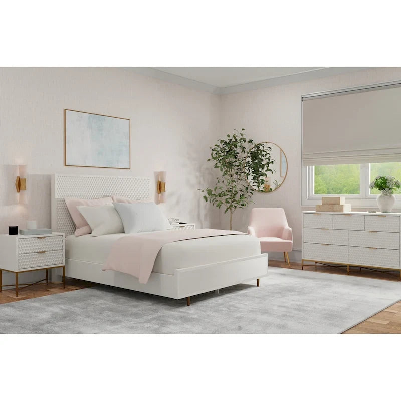 Lit panneau Origins, perle blanche alpine