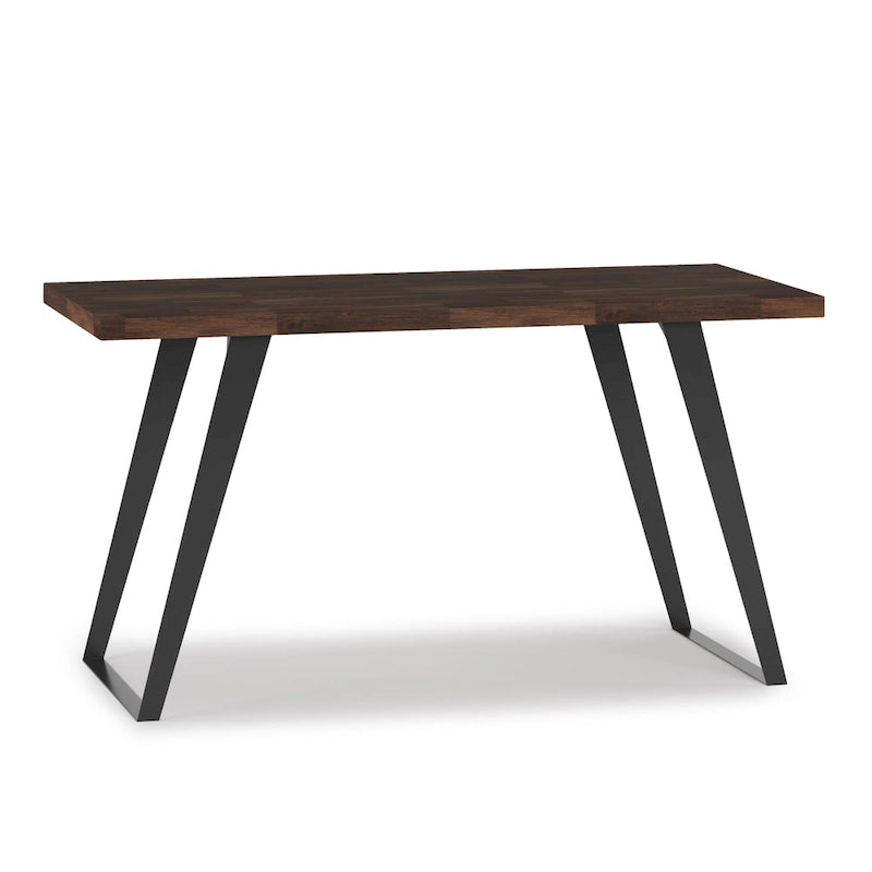 WYNDENHALL Mitchell Bureau plat moderne industriel de 137 cm de large en BOIS D'ACACIA MASSIF