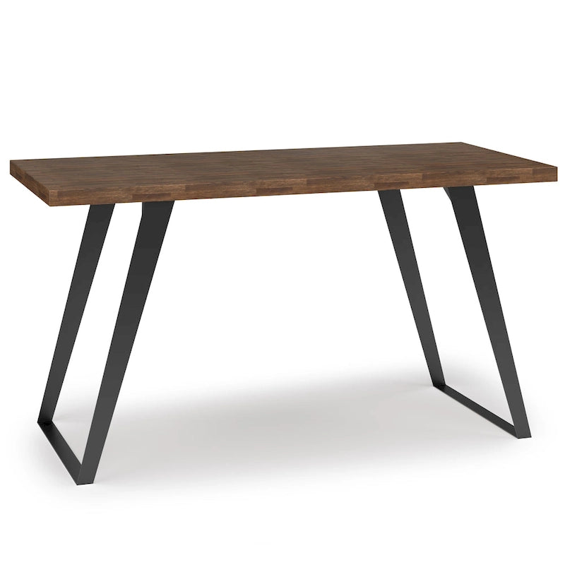 WYNDENHALL Mitchell Bureau plat moderne industriel de 137 cm de large en BOIS D'ACACIA MASSIF