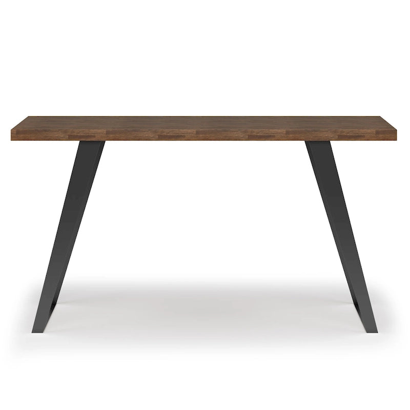 WYNDENHALL Mitchell Bureau plat moderne industriel de 137 cm de large en BOIS D'ACACIA MASSIF