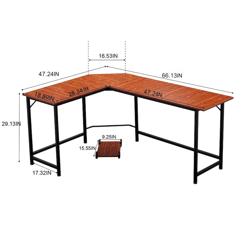 Bureau de jeu d'angle en L MCombo, MDF 7121
