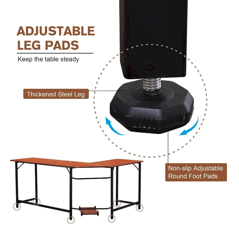 Bureau de jeu d'angle en L MCombo, MDF 7121