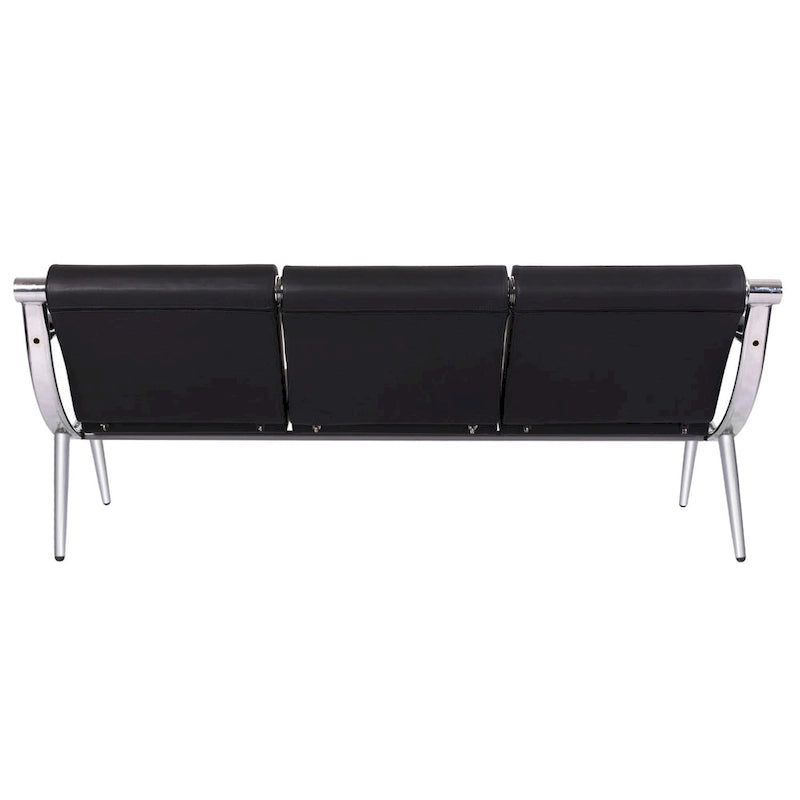 Kinbor - Chaise d'attente 3 places, Banc de réception en cuir PU pour aéroport, Chaise visiteur pour banque, salon, bureau, hôpital