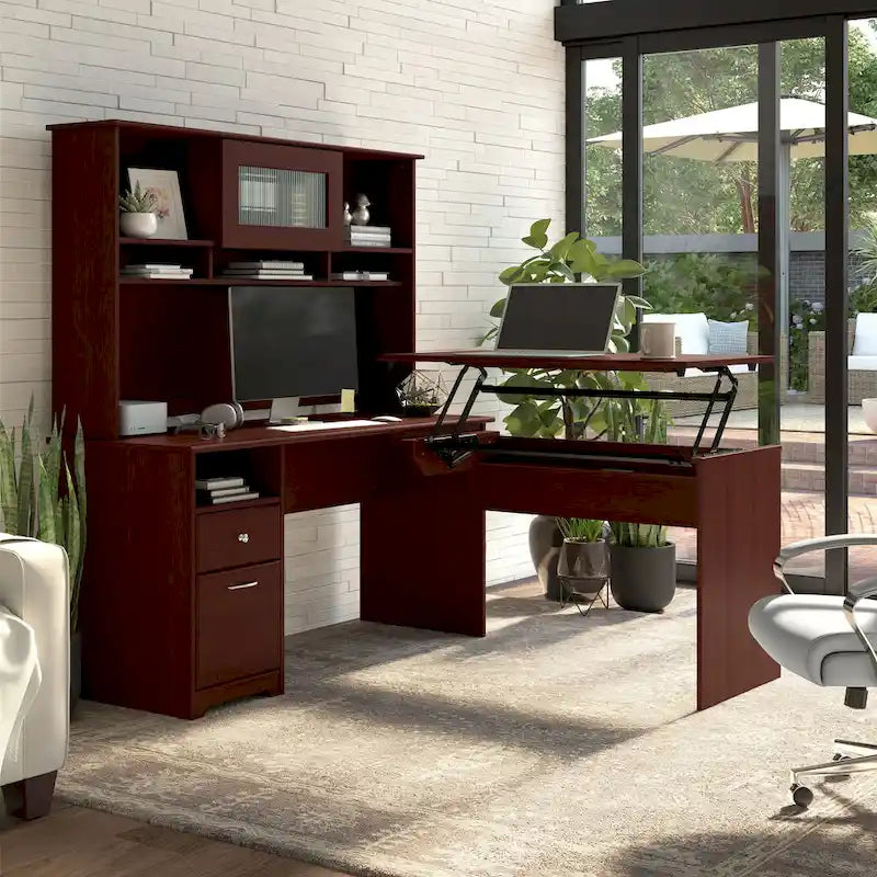 Bush Furniture Cabot Bureau informatique 60W avec tiroirs et rangements