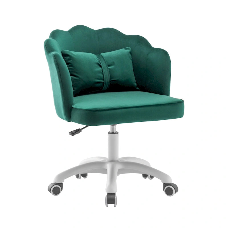 Fauteuil de bureau en velours festonné Taio Porthos Home avec base en nylon
