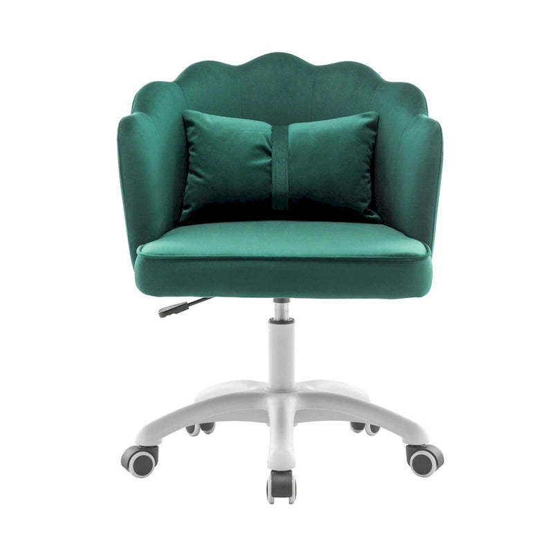 Fauteuil de bureau en velours festonné Taio Porthos Home avec base en nylon