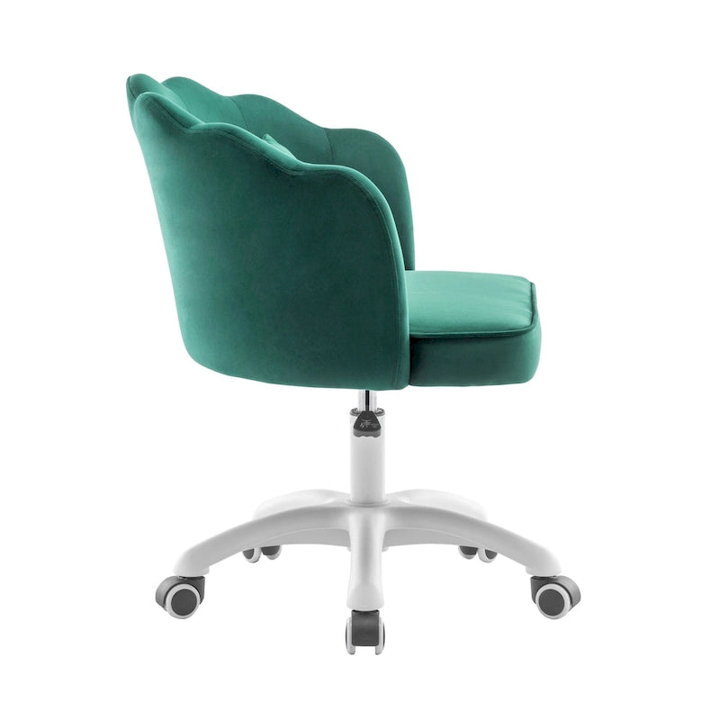 Fauteuil de bureau en velours festonné Taio Porthos Home avec base en nylon