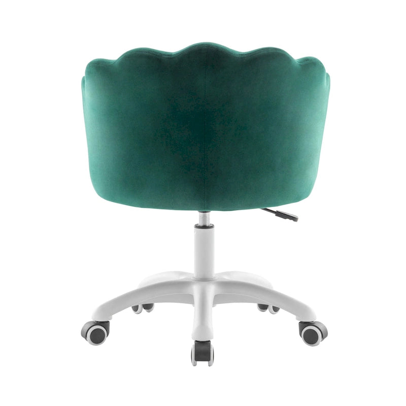 Fauteuil de bureau en velours festonné Taio Porthos Home avec base en nylon