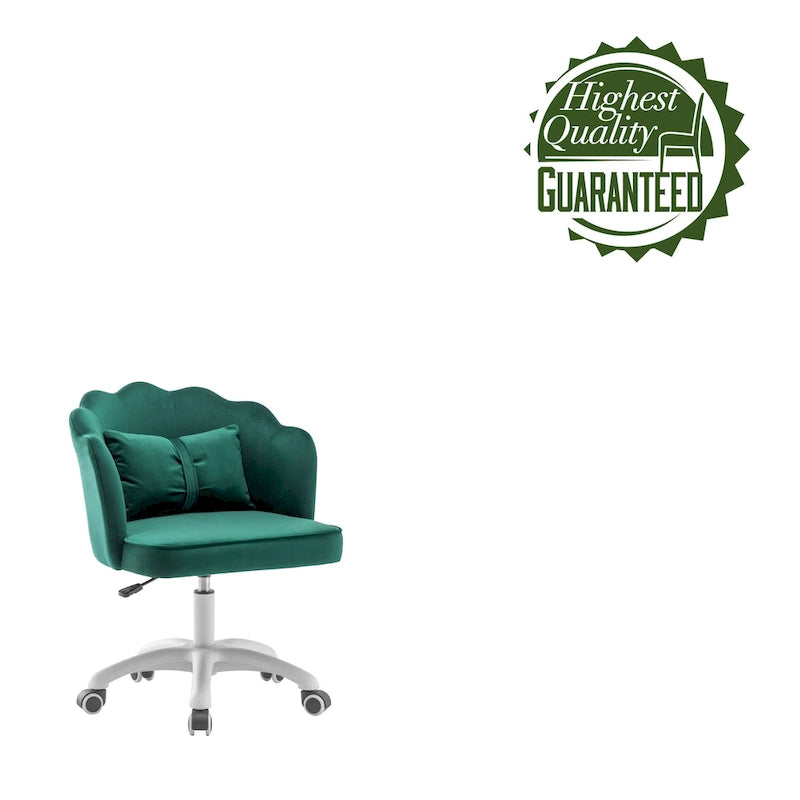 Fauteuil de bureau en velours festonné Taio Porthos Home avec base en nylon