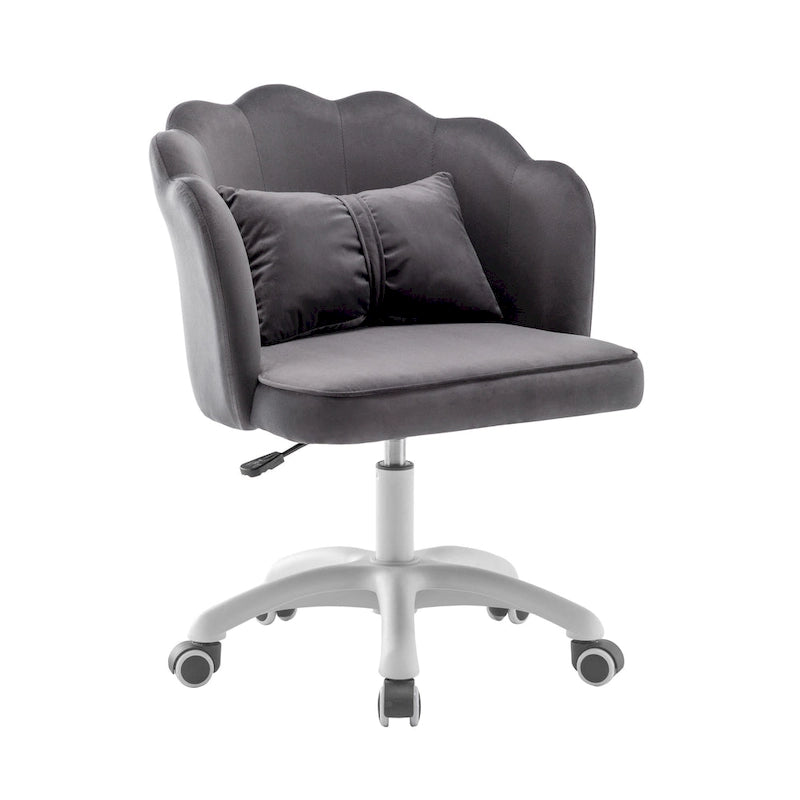 Fauteuil de bureau en velours festonné Taio Porthos Home avec base en nylon