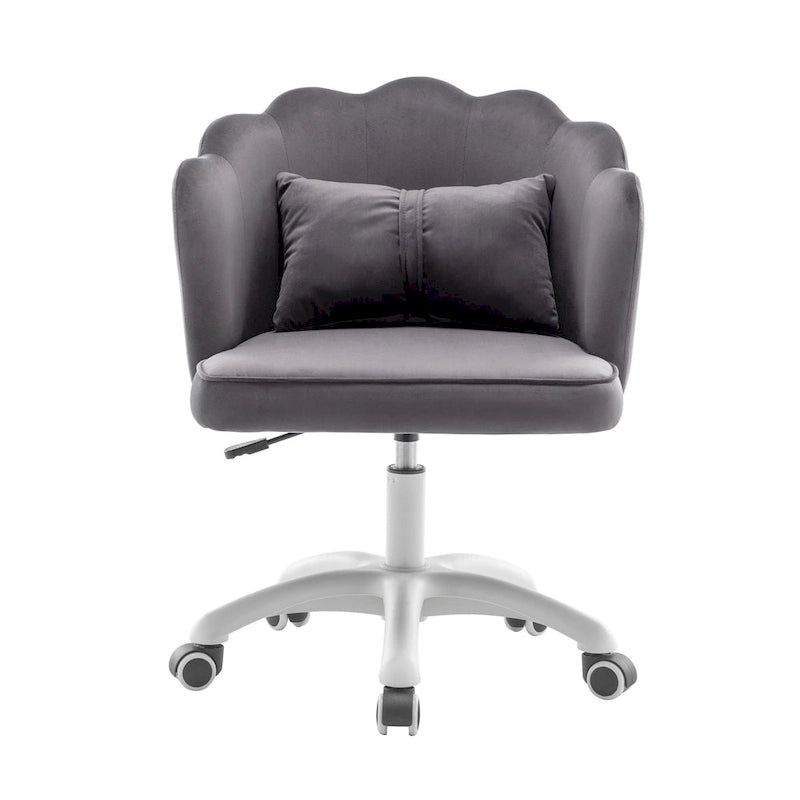 Fauteuil de bureau en velours festonné Taio Porthos Home avec base en nylon