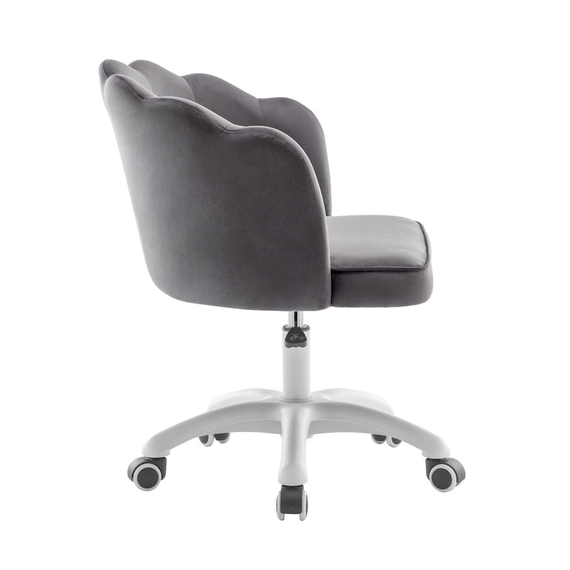 Fauteuil de bureau en velours festonné Taio Porthos Home avec base en nylon