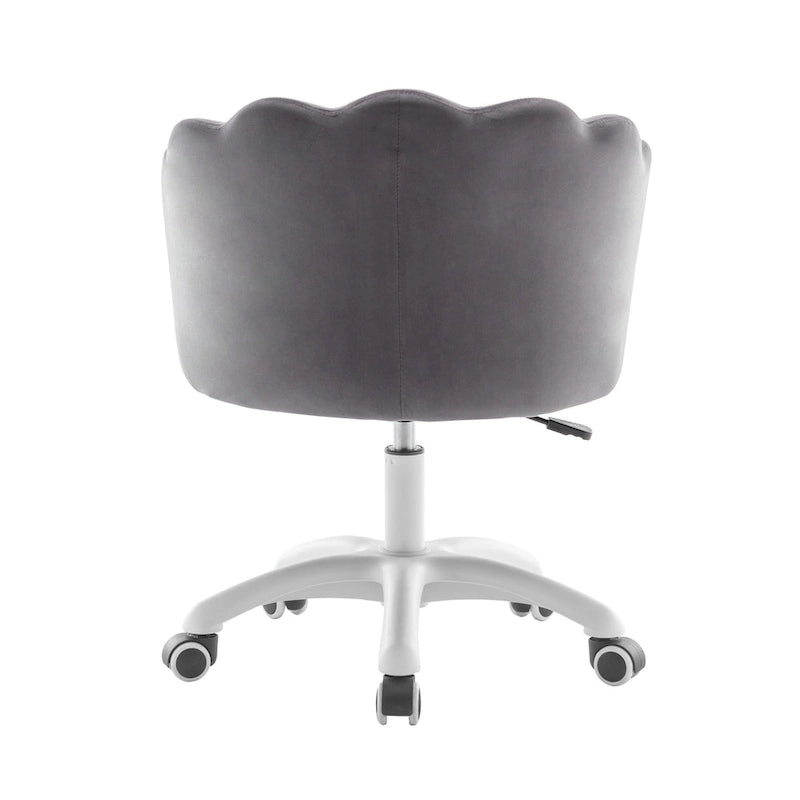 Fauteuil de bureau en velours festonné Taio Porthos Home avec base en nylon