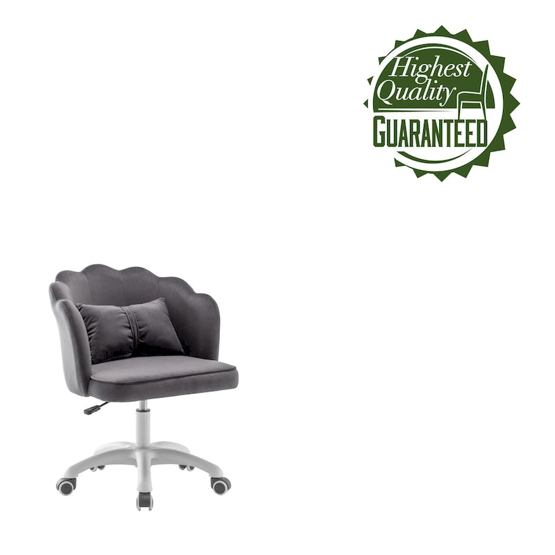 Fauteuil de bureau en velours festonné Taio Porthos Home avec base en nylon