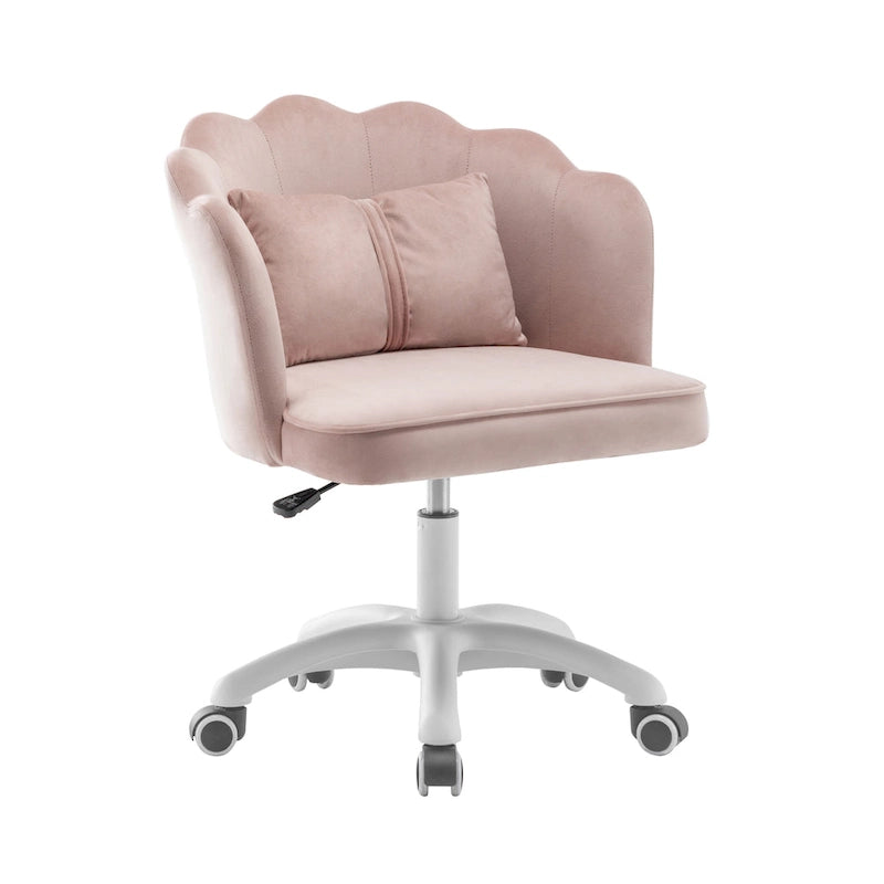 Fauteuil de bureau en velours festonné Taio Porthos Home avec base en nylon