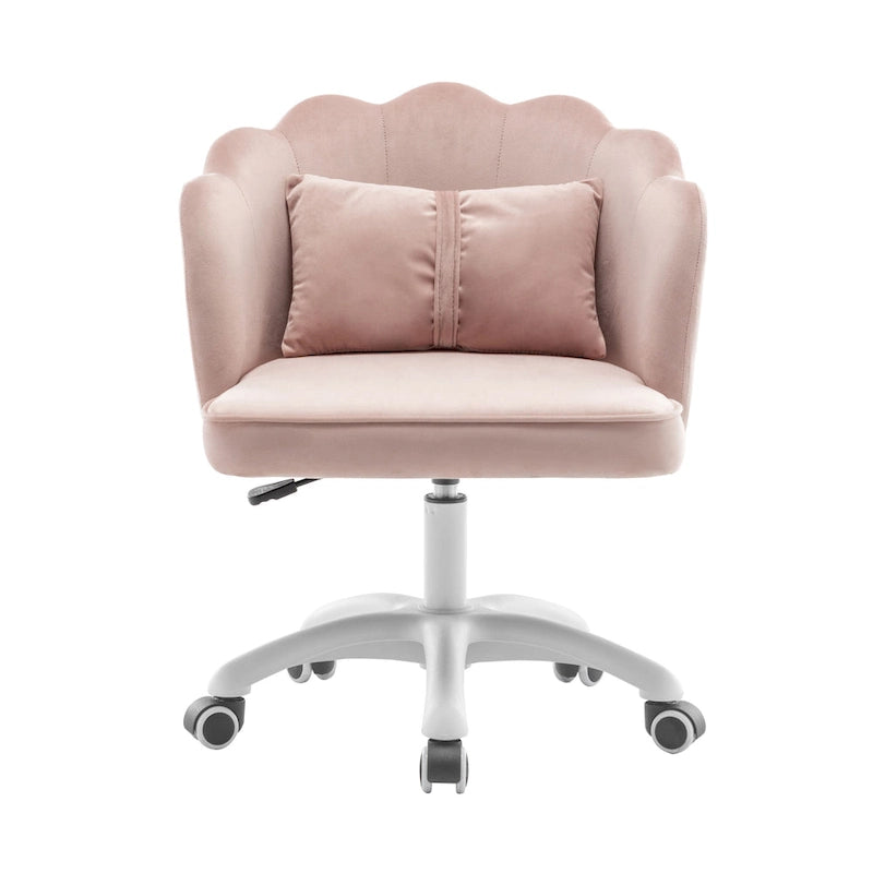 Fauteuil de bureau en velours festonné Taio Porthos Home avec base en nylon