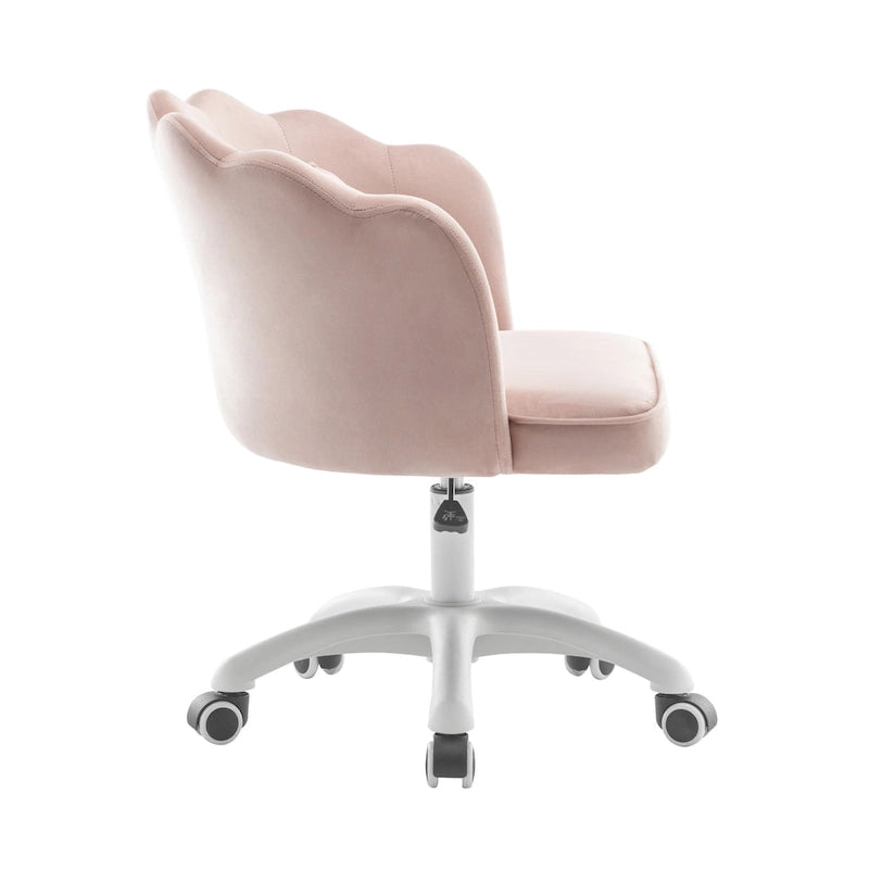 Fauteuil de bureau en velours festonné Taio Porthos Home avec base en nylon