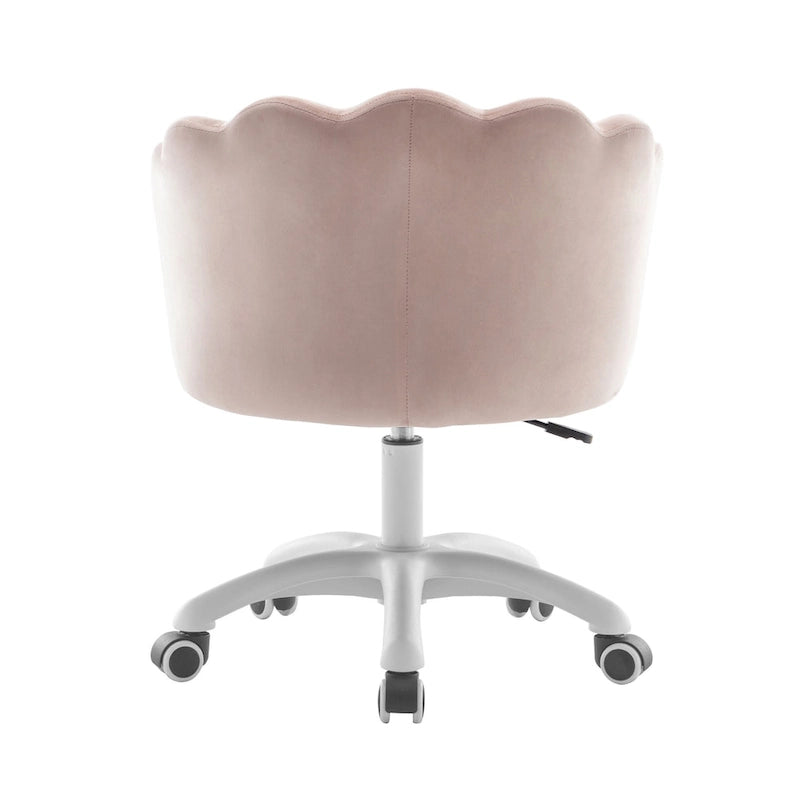Fauteuil de bureau en velours festonné Taio Porthos Home avec base en nylon