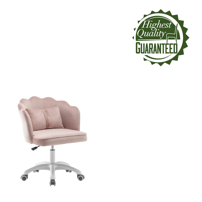 Fauteuil de bureau en velours festonné Taio Porthos Home avec base en nylon