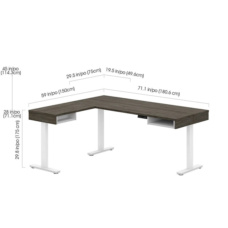 Bureau en L réglable en hauteur Bestar Pro-Vega