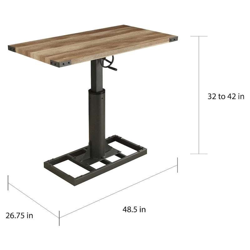 Bureau réglable Kic Industrial noir de 49 po Furniture of America