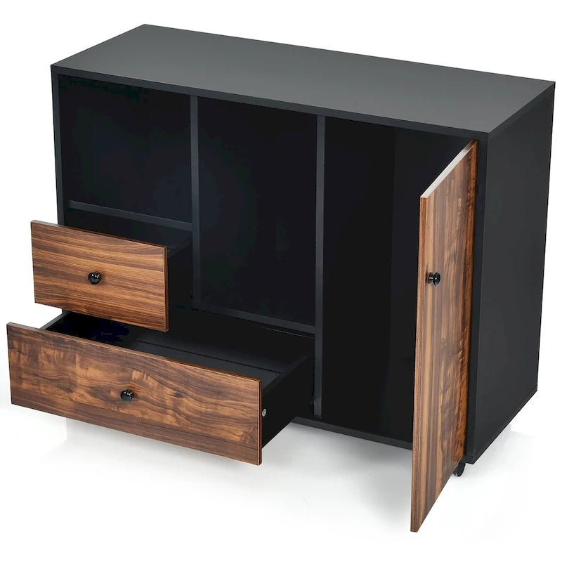 Meuble de classement mobile en bois, grande armoire de rangement, support d'imprimante