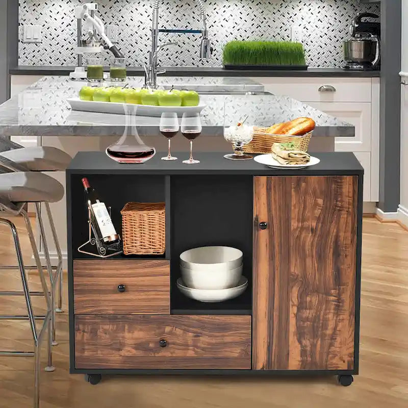 Meuble de classement mobile en bois, grande armoire de rangement, support d'imprimante