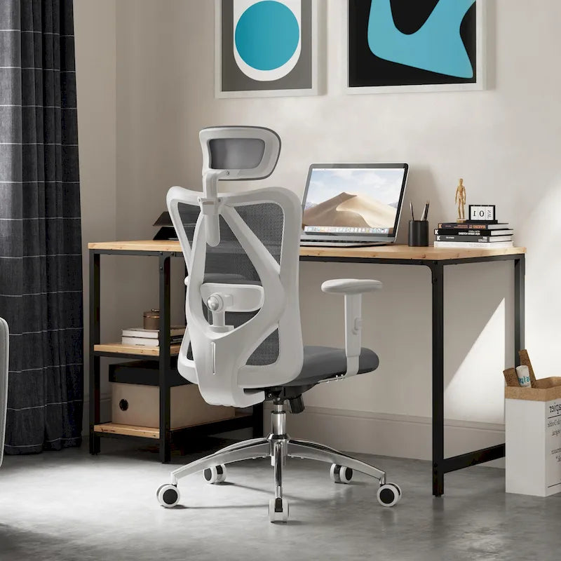 Chaise de bureau ergonomique SIHOO avec soutien lombaire réglable, Chaise de bureau dossier haut pour personnes grandes et fortes, Noir - 68*70*130