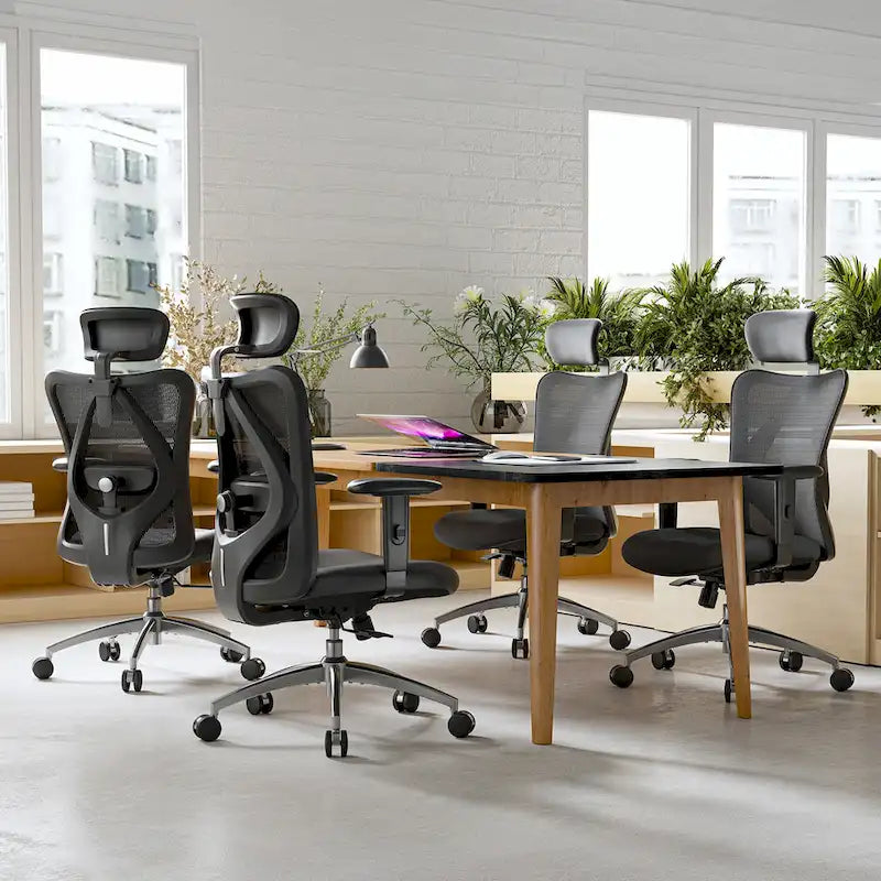 Chaise de bureau ergonomique SIHOO avec soutien lombaire réglable, Chaise de bureau dossier haut pour personnes grandes et fortes, Noir - 68*70*130