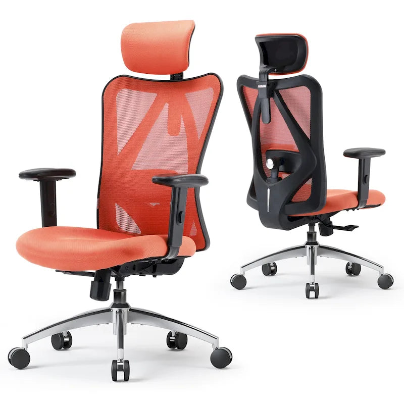 Chaise de bureau ergonomique SIHOO avec soutien lombaire réglable, Chaise de bureau dossier haut pour personnes grandes et fortes, Noir - 68*70*130