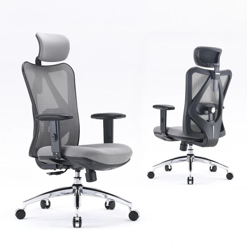 Chaise de bureau ergonomique SIHOO avec soutien lombaire réglable, Chaise de bureau dossier haut pour personnes grandes et fortes, Noir - 68*70*130