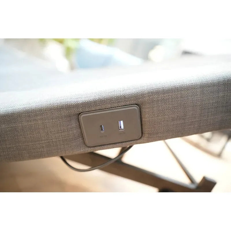 Cadre de lit réglable, lumière sous le lit et port USB