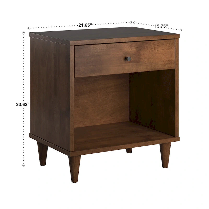 Table de chevet Frey en bois finition brun à 1 tiroir par iNSPIRE Q Modern