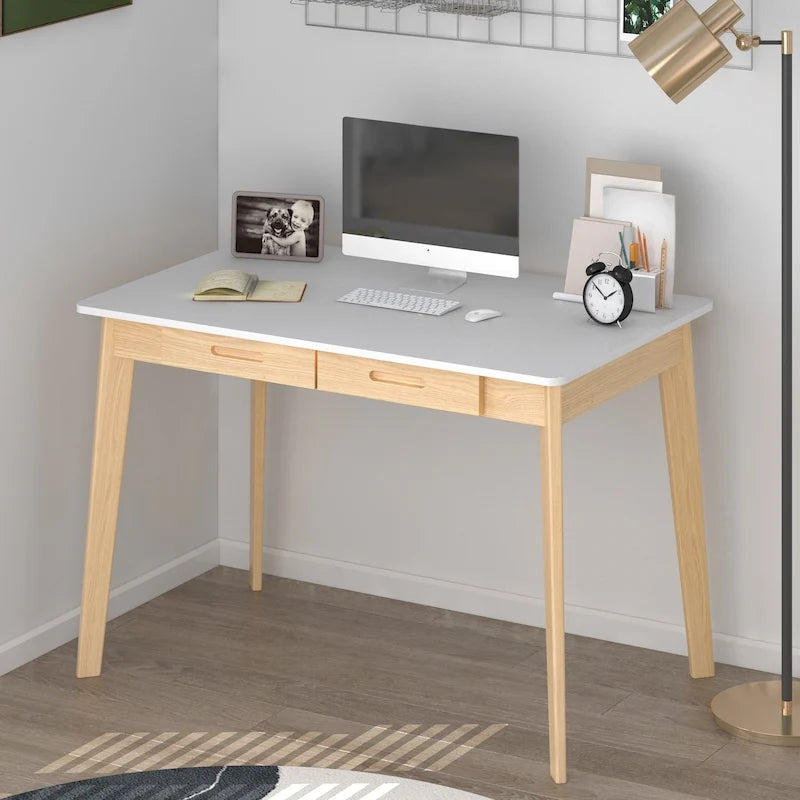 Bureau en bois de 39,4W, bureau d'écriture, bureau d'ordinateur