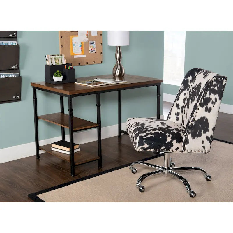 Bureau industriel en métal et bois Linon Harrison