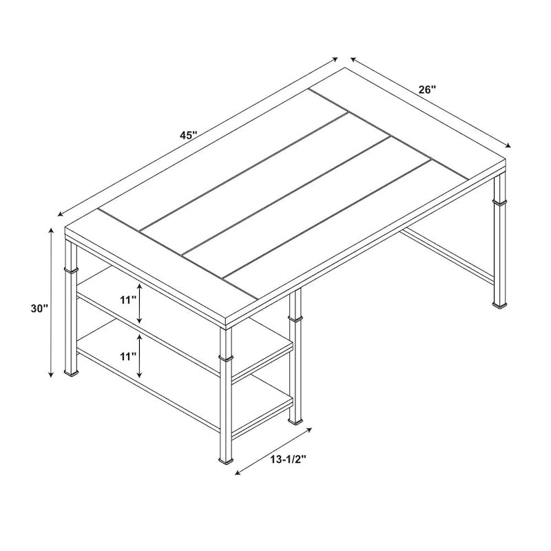 Bureau industriel en métal et bois Linon Harrison