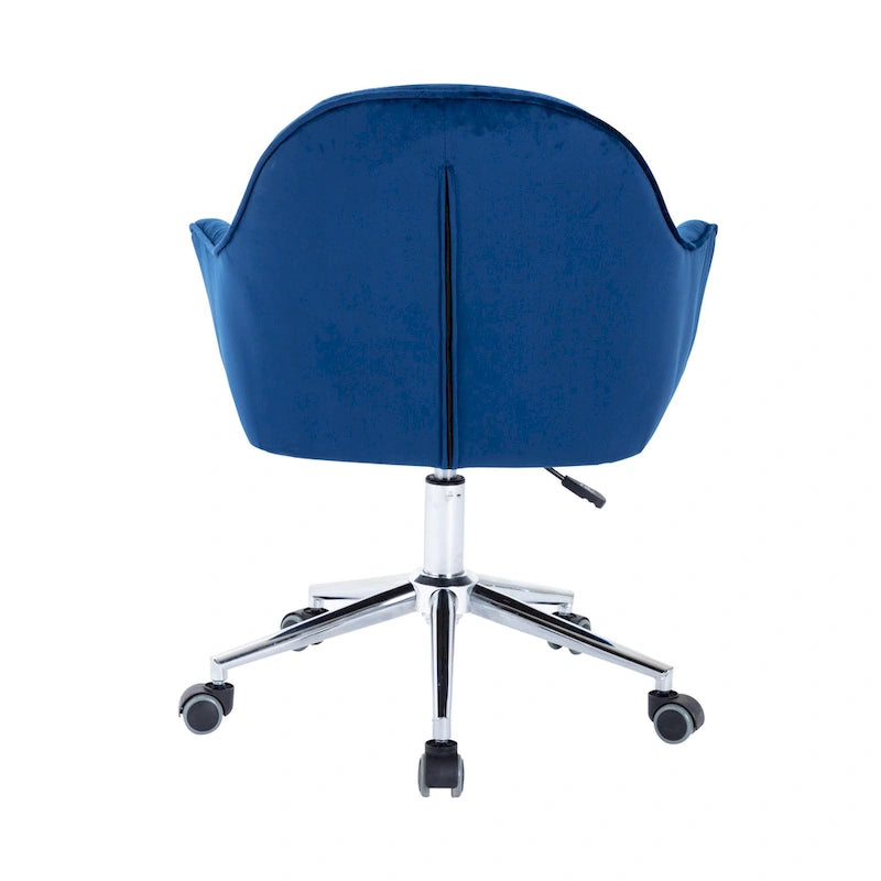 Chaise de bureau pivotante réglable en velours tufté Corvus Hernals