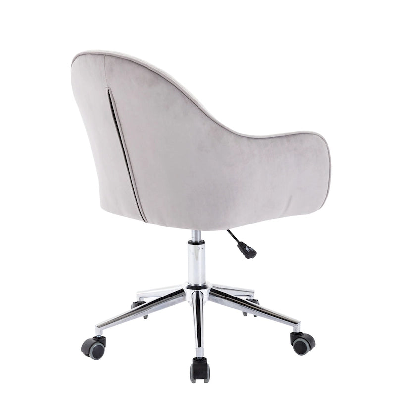 Chaise de bureau pivotante réglable en velours tufté Corvus Hernals