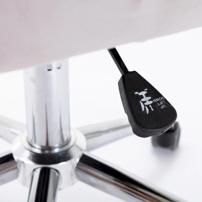 Chaise de bureau pivotante réglable en velours tufté Corvus Hernals
