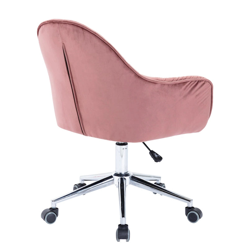 Chaise de bureau pivotante réglable en velours tufté Corvus Hernals