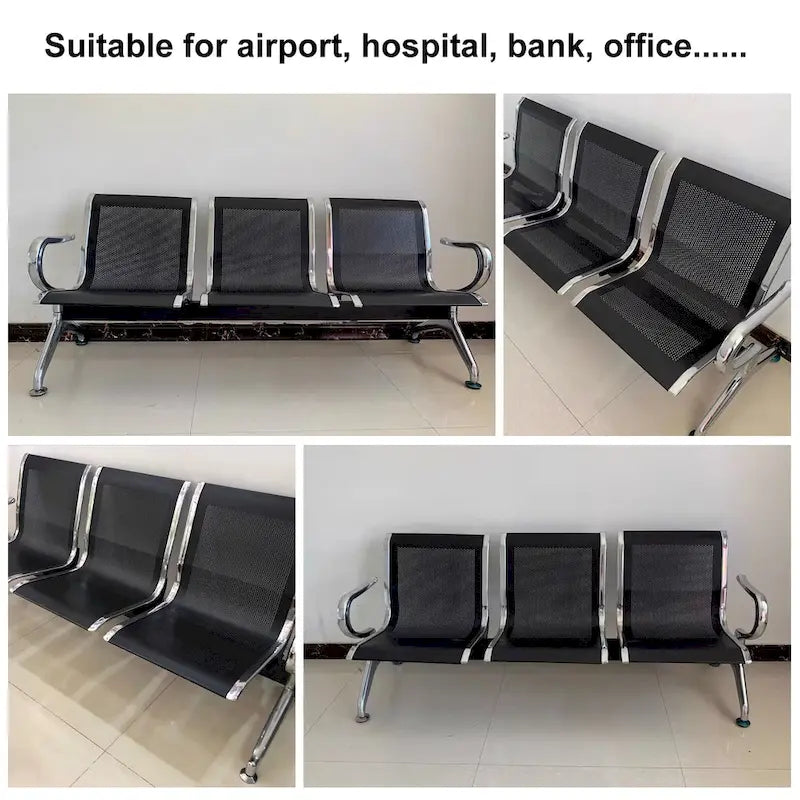 Kinbor Siège d'attente 3 places pour aéroport, banque, salon de coiffure, banc, chaise visiteur