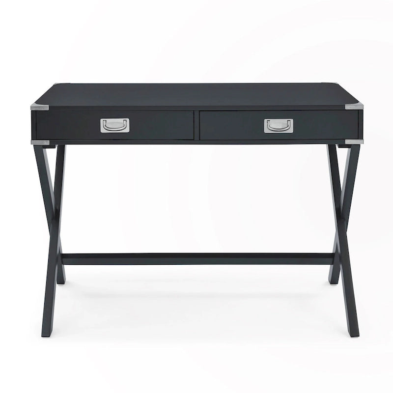 Bureau d'ordinateur en bois massif avec tiroirs